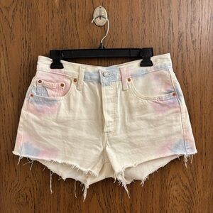 Levi's 501 Cream and Pastel Jean Shorts